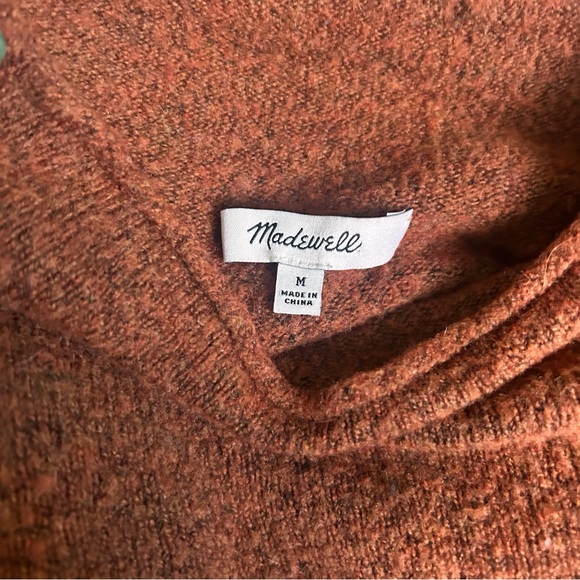 Madewell Burnt Orange/Rust Wool Blend Cozy Sweater M - Picture 5 of 9